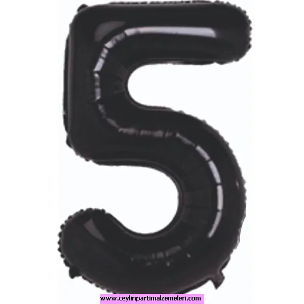 5 Rakam Siyah Folyo Balon